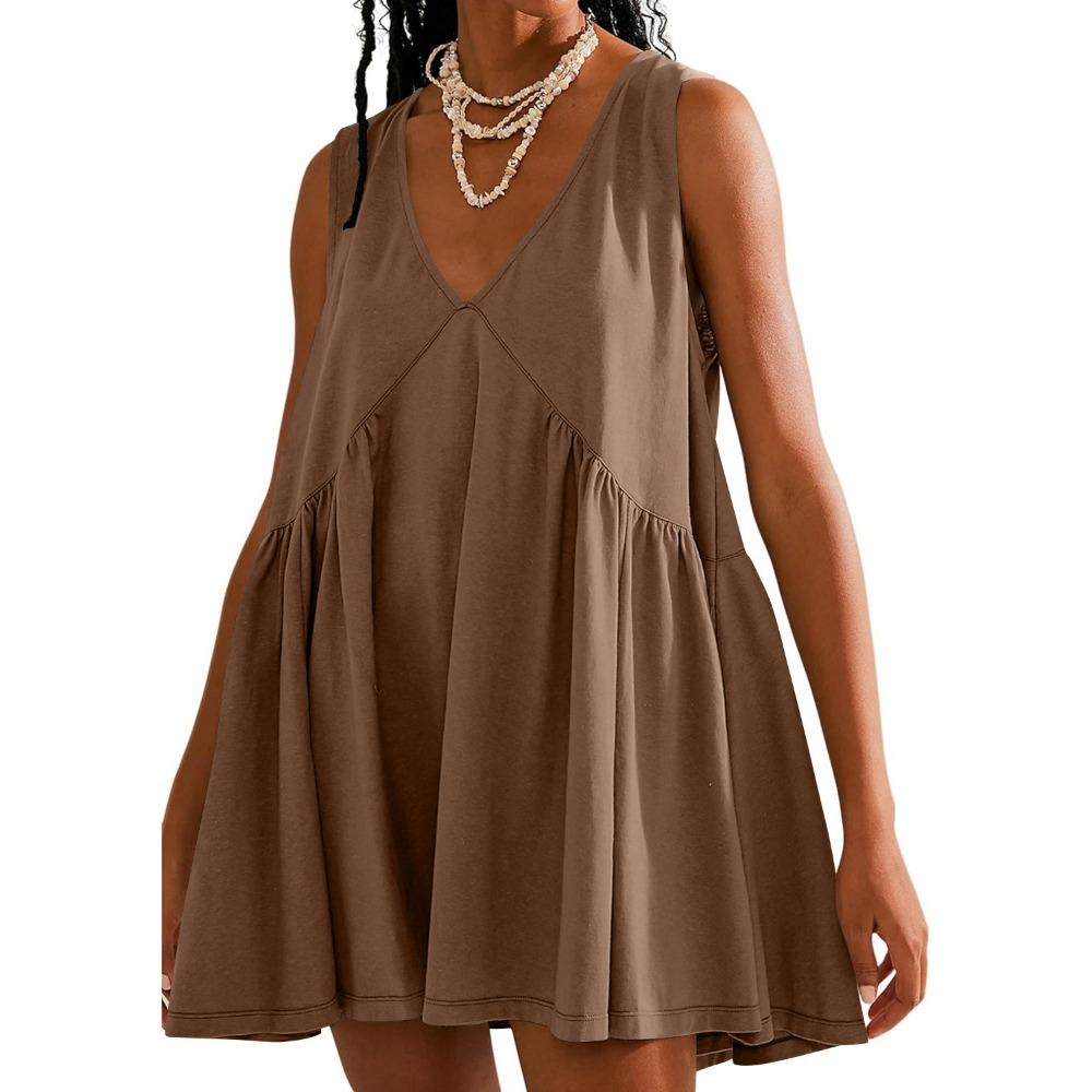 Casual Sports V-neck Loose Vest Dress