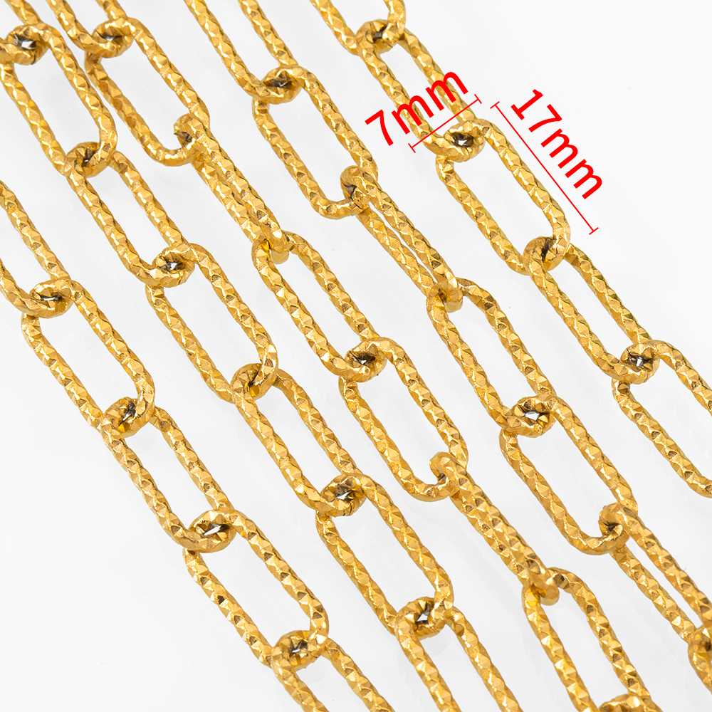 1Meter Stainless Steel Gold Plated Link Chain for Needlework DIY Men Necklace Bracelet Jewelry Making Materials Supplies No Fade