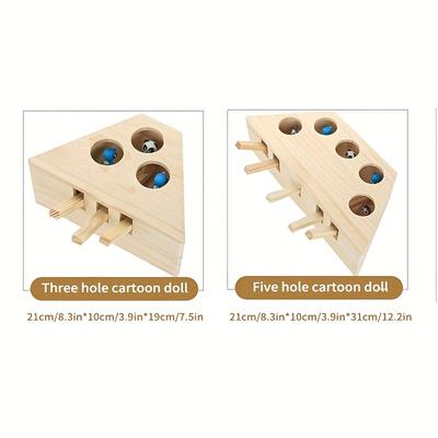 Entertain and Stimulate Your Cat with Our Interactive Wooden Catch Mice Game – Perfect PET-Tential for Educated Felines!
