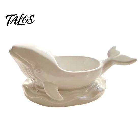 Whale Storage Tray for Jewelry Shaped Decorative Bowl, Ocean Theme Ring Earring Sturdy Sculpture Container Necklace, Candle Holder, Succulent Planter