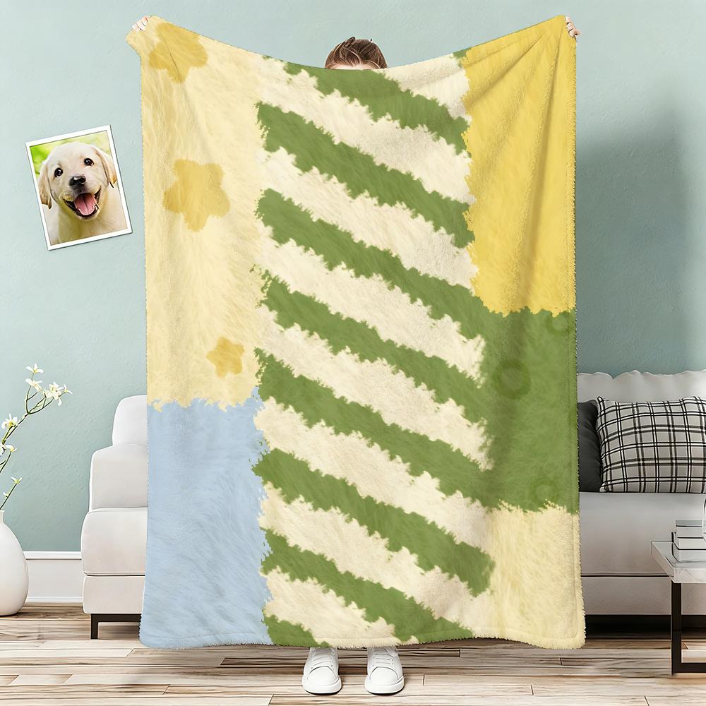 Aesthetic Colorful Fun Collages Throw Lightweight 240G Flannel Blanket Soft Skin-Friendly For Summer Cooling