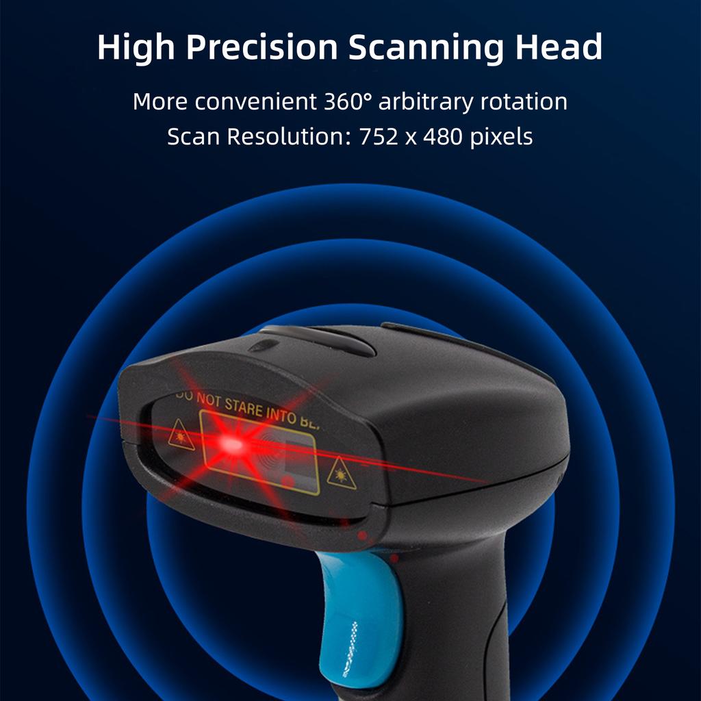 1D 2D Barcode Scanner Handheld USB Wired Bar Code Reader Manual Trigger Auto Continuous Scanning Support Paper Code