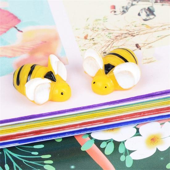 10Pcs Bee Shape Animals Mini Resin Decor Bright Color DIY Cartoon Exquisite Animals Miniature Crafts Accessories