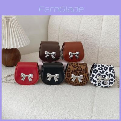Trendy Mini Shoulder Bag For Kids With Stylish Leopard Print And Elegant Bow Design