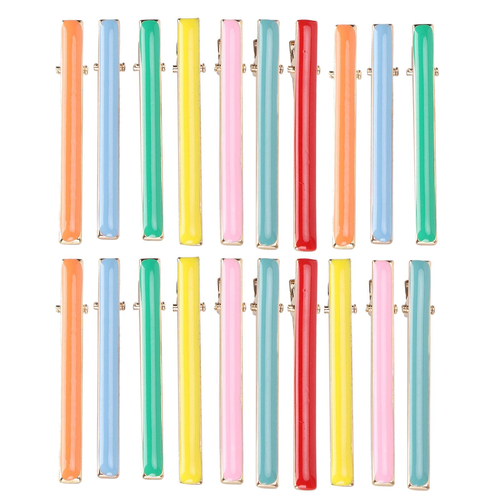 

20 шт. Металлическая заколка-клипса в виде длинной полоски, Нескользящая, для фиксации челки, Красочное украшение для головы