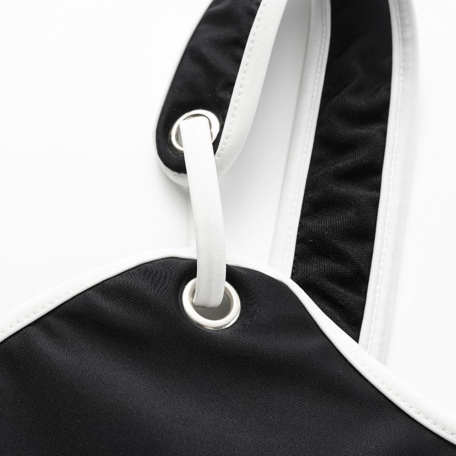 1011 European and American swimwear new black high-end one-piece swimsuit female explosion