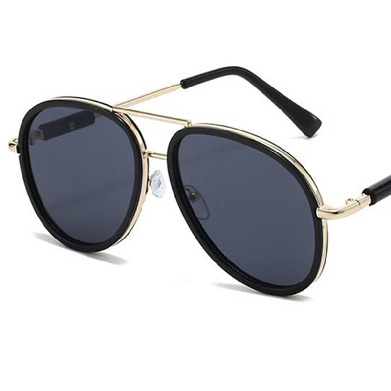 

Fashion Classic Sun Glasses Unisex Anti-UV Spectacle Double Beam Eyeglasses Simplity Ornamental Personality Pilot Sunglasses as picture чорний