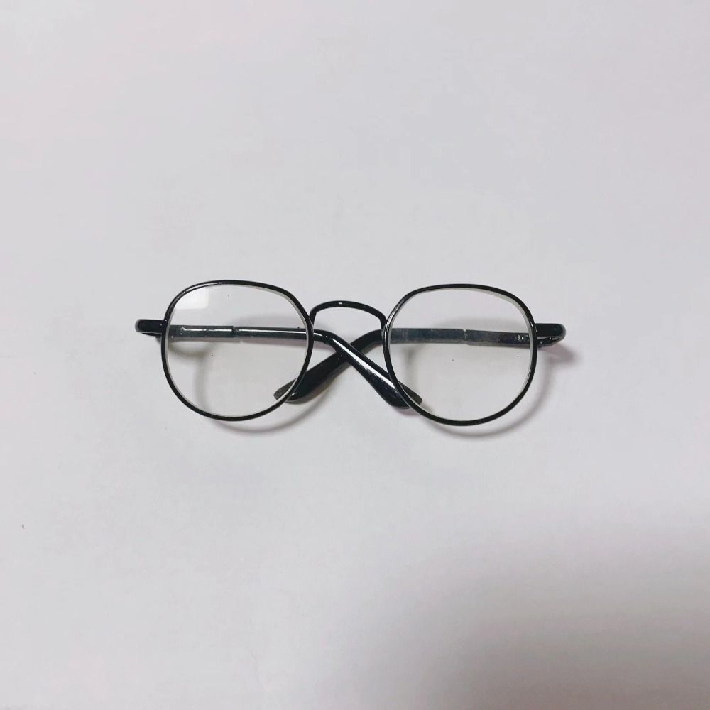 

Metal Plush Doll Eyeglasses Lensless Doll Accessories Creative Pets Glasses for 20cm Dolls чорний