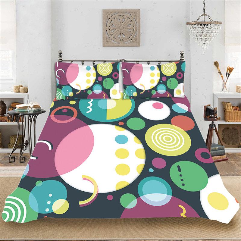 Geometric Duvet Cover Set Psychedelic Swirl Eyes Bedding Set Microfiber Colorful Abstract Pattern Quilt Cover With Pillowcases