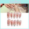 Cute Pink Handmade Floral Nail Stickers Aurora Diamond Super Flashy Sweet Style