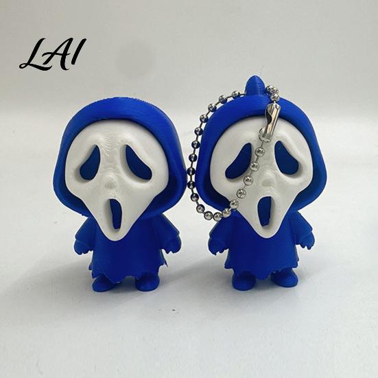 3D Printed Skeleton Ornament Mini Screaming Keychain Pendant Halloween Portable Bag Accessory Hanging Decor Backpack Schoolbag Purse Charm