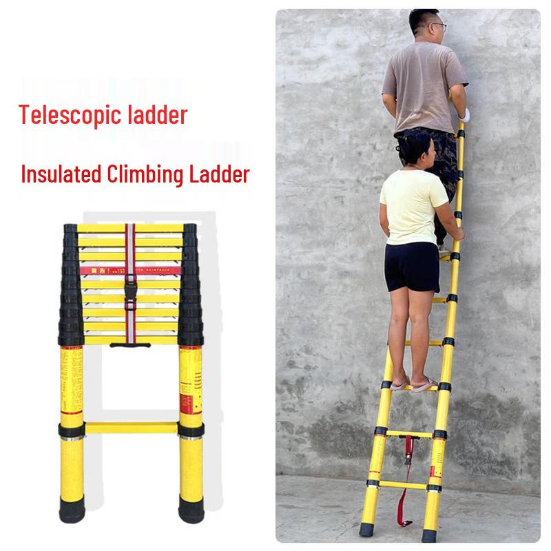 Adjustable Electric Telescopic Ladder with Fishing Rod Holder