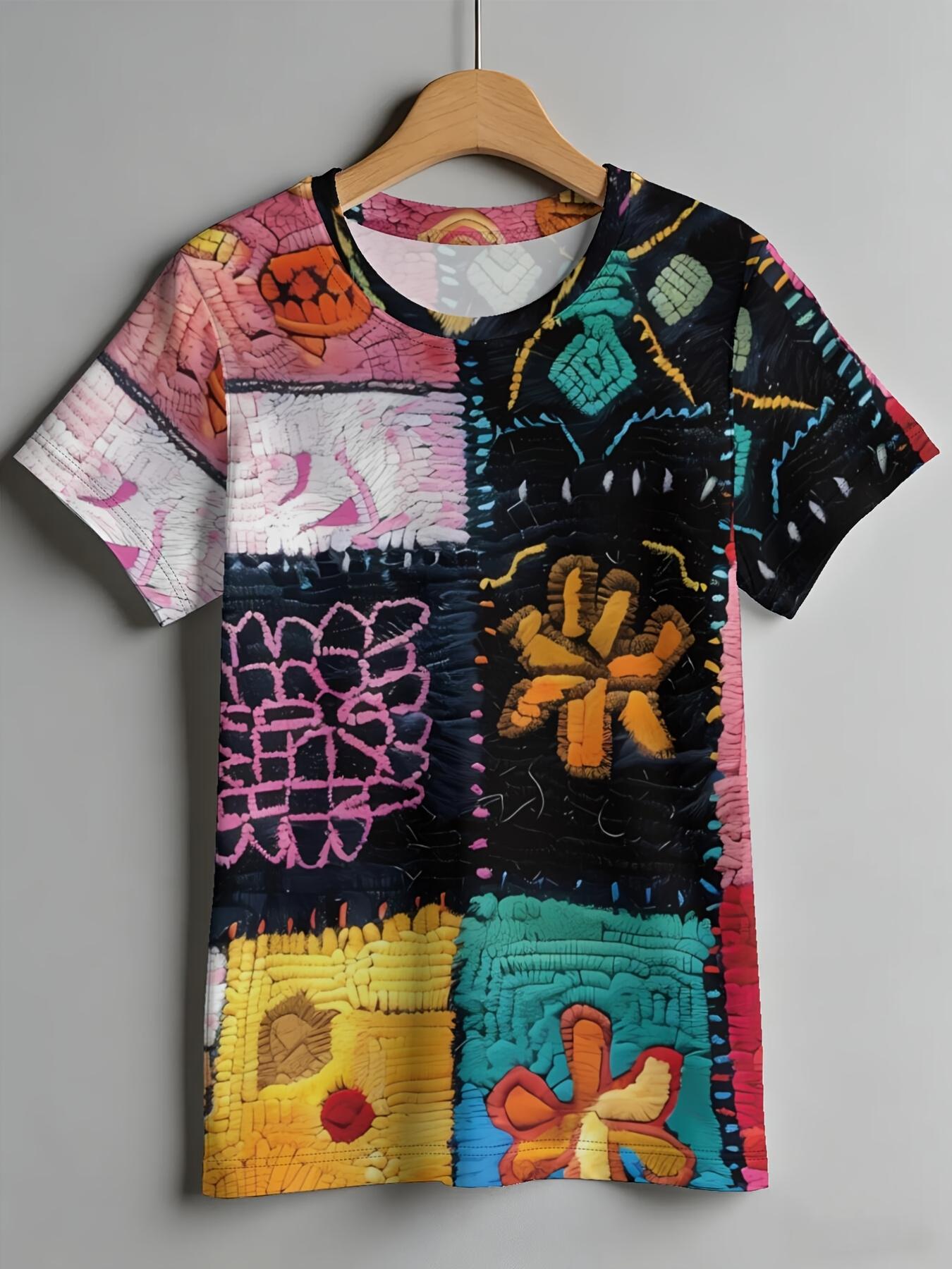 

Wave SpringSummer Trendy New Digital Print Casual Crew Neck T-Shirt. Fashionable Crew Neck Short Sleeve with Full Print Creative Design. Ideal for Dai XL дубильная кора