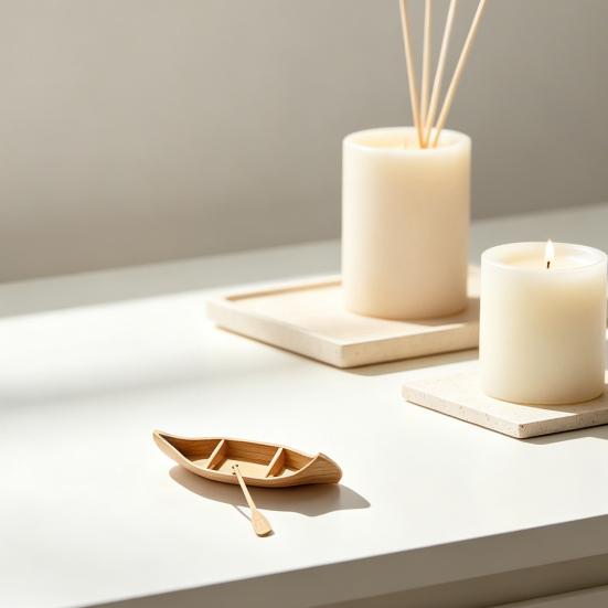 3D Printed Canoe Miniature Ornament, Compact Mini Boat Model with Paddle Accessories, Fine Wood Grain Texture Realistic Canoe Replica