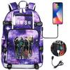 Kaiju No. 8 Printed USB Port Backpack Youth Student School Bag Large Capacity Travel Daypack