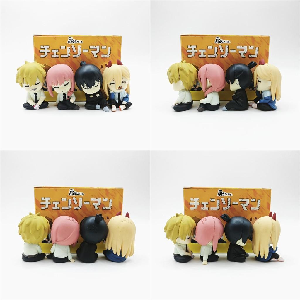 Adorable Chainsaw Man Shoulder To Shoulder Sleepy Figure Collectible Toys Set Of Four