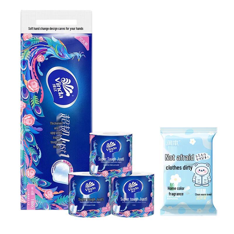 Влажные салфетки для пуховиков Runben и набор туалетной бумаги Vinda