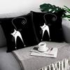 Black Cat Cushion Cover Pet  Sofa Bedroom Decoration Pillowcase Pattern   Case