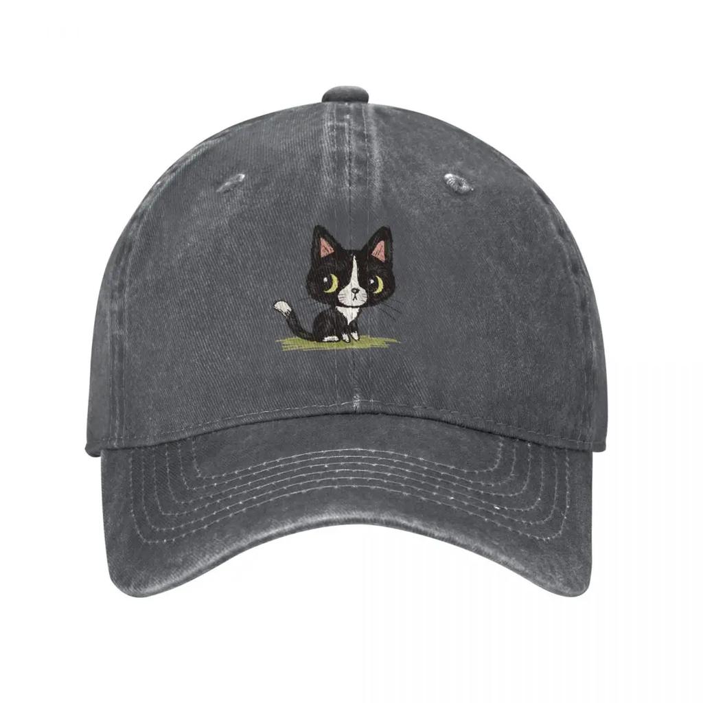 Cute black kitten Baseball Cap custom Hat Designer Hat Ball Cap Brand Unisex cap Unisex Womens