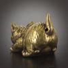 1PC Brass Kitty Ornament - Office Desktop Ornament with Bored Retro Tea Pet Brass Decorative Pendant Multi-style Statue