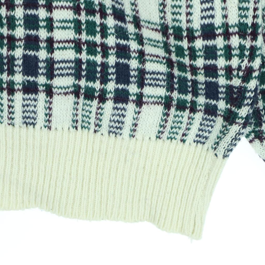 TRADER BAY 90s Old Check Pattern Long sleeve sweater green Men's Used