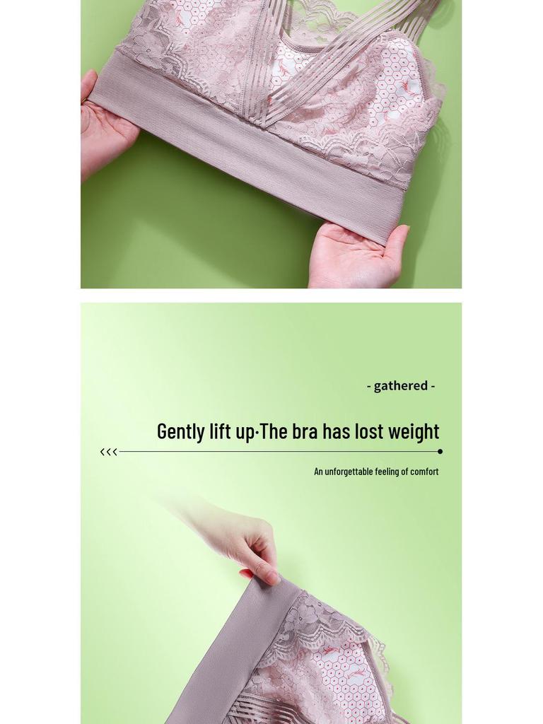 Plus Size Lace Back Tank Bralette with Chest Pads - Minimizing and Anti-Exposure Base Layer