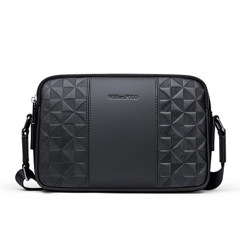 

Мужская сумка кроссбоди Emperor Paul из натуральной кожи - Высококлассный деловой кэжуал, Универсальная, Большая вместимость, Маленький квадратный дизайн. чёрный