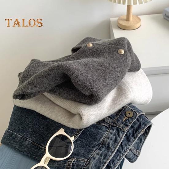 Women Knitted Vest Round Neck Sleeveless Button-down Thick Elastic Pure Color Brushed Texture Loose Sweater Coat for Spring Autumn Winter