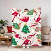 Warm Beige Brown Gingerbread Christmas Tree Throw Blanket Cozy Couch Cover For Sweet Winter Holiday Home Decor Gift
