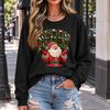 Women's Casual Christmas Print Crewneck Top, Holiday Graphic Tee for Parties and Everyday Wear