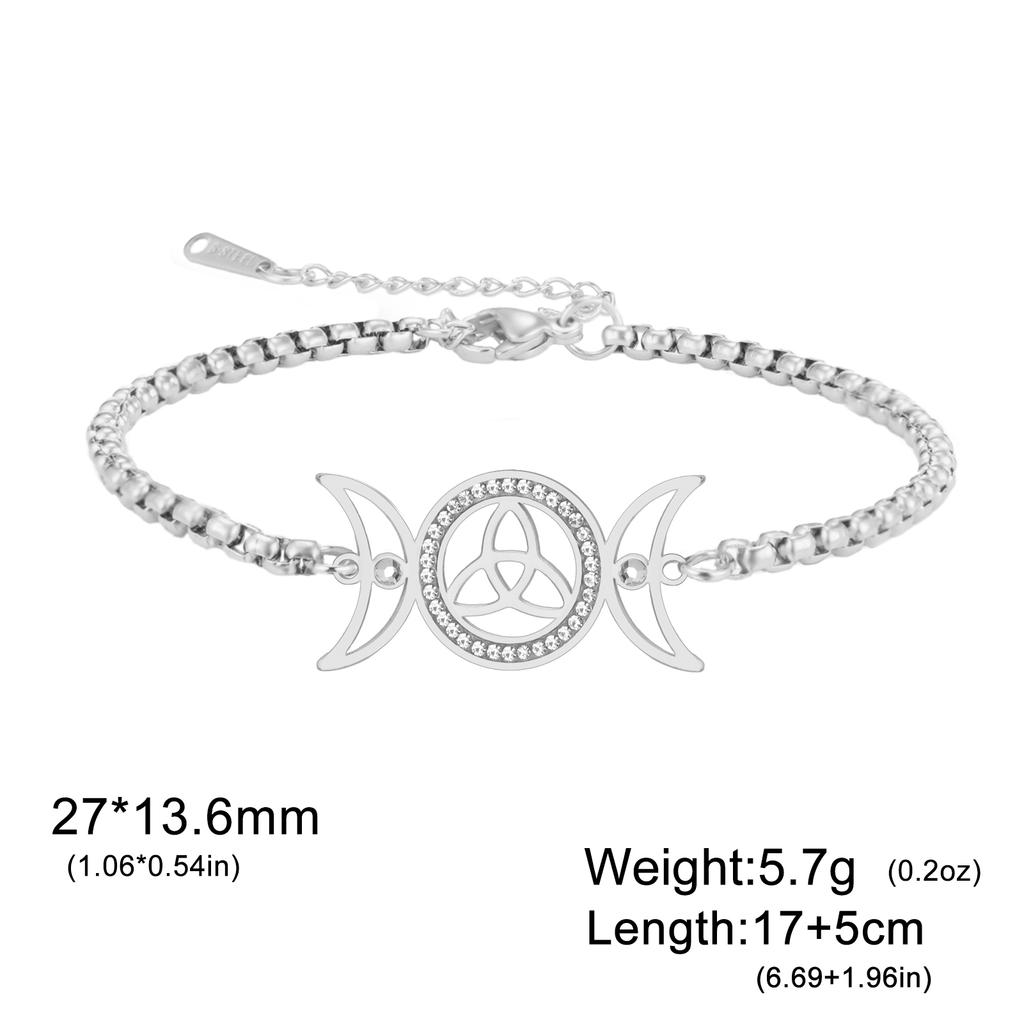 Hecate Bracelet Triple Moon Goddess Protection Bracelet For Women Hekate Lilith Greek Mythology Pagan Wiccan Celtic Knot Jewelry