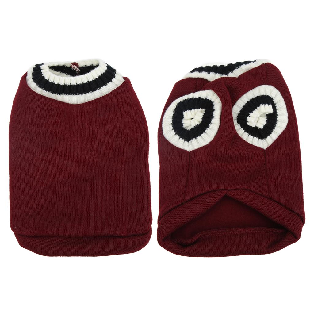 Pet Knitwear V Neck College Style Dog Knitted Autumn and Winter Vest for Cat Dog Rabbits ChinchillaWine Red M