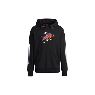 adidas CNY Series Gfx Hs Logo Print Hoodie Men Tops Black GP1839