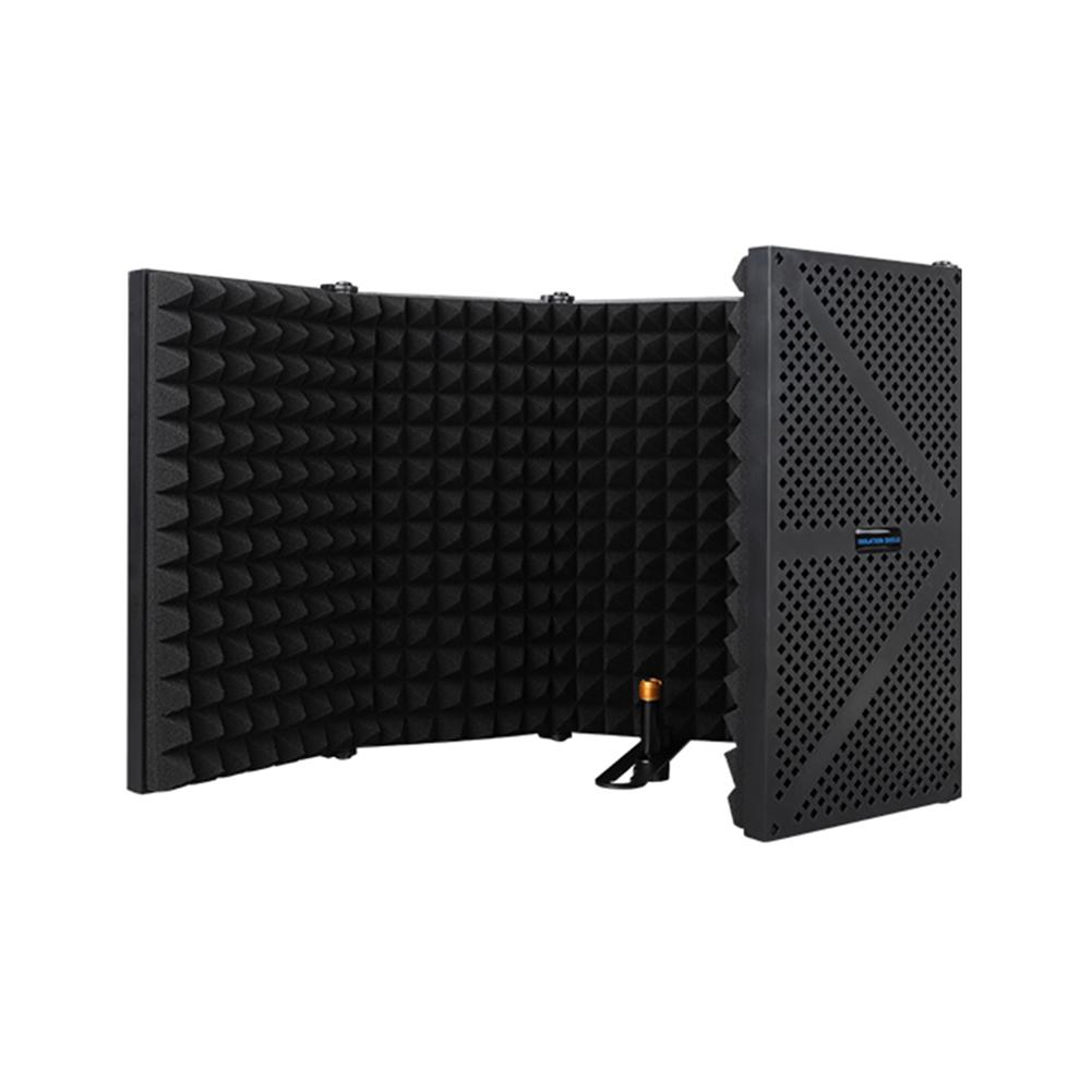 

Broadcast Microphone Shield Adjustable Angle Broadcast Soundproof Microphone Isolation Shield Foldable