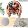 2D Flat, 1pc Vintage Patriotic Heart Metal Wall Sign - 7.87-Inch Flag & USA Map Heart, Waterproof Fade-Resistant / Decoration Suitable for Porch