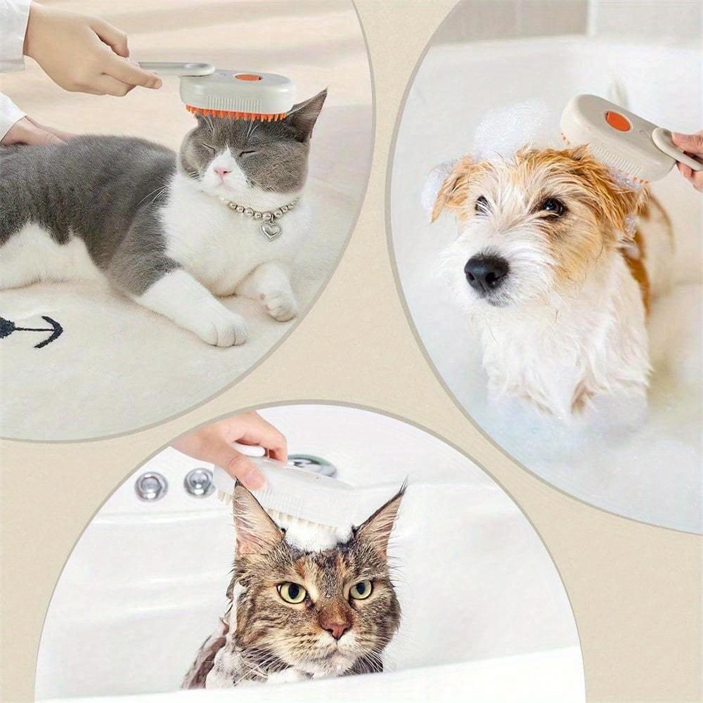 "3-In-1 Cat Brush With Steam, Steamy Cat Brush, Cat Steamy Brush, Cat Hair Brush With Water, Multifunctional Pet Spray Massage Comb, Steam Brush