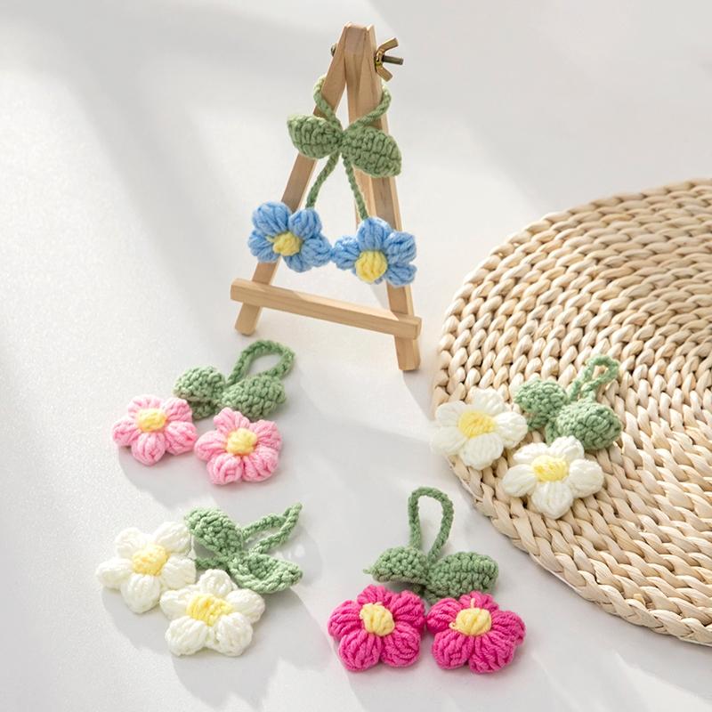 Lily of The Valley Crochet Flowers  Multiple Styles Keychain Artificial Flowers Hanging Decoration Car Pendant Knitted Flower