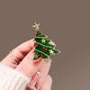 Korean Style Christmas Brooch Reindeer Christmas Tree Brooch Enamel Rhinestone Brooches  Women