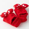 1 Pair Red Baby Floor Socks Cotton Rubber Anti-slip Floor Socks for Newborn Infant Toddler 3D Doll Sock Panel Slipper Socks