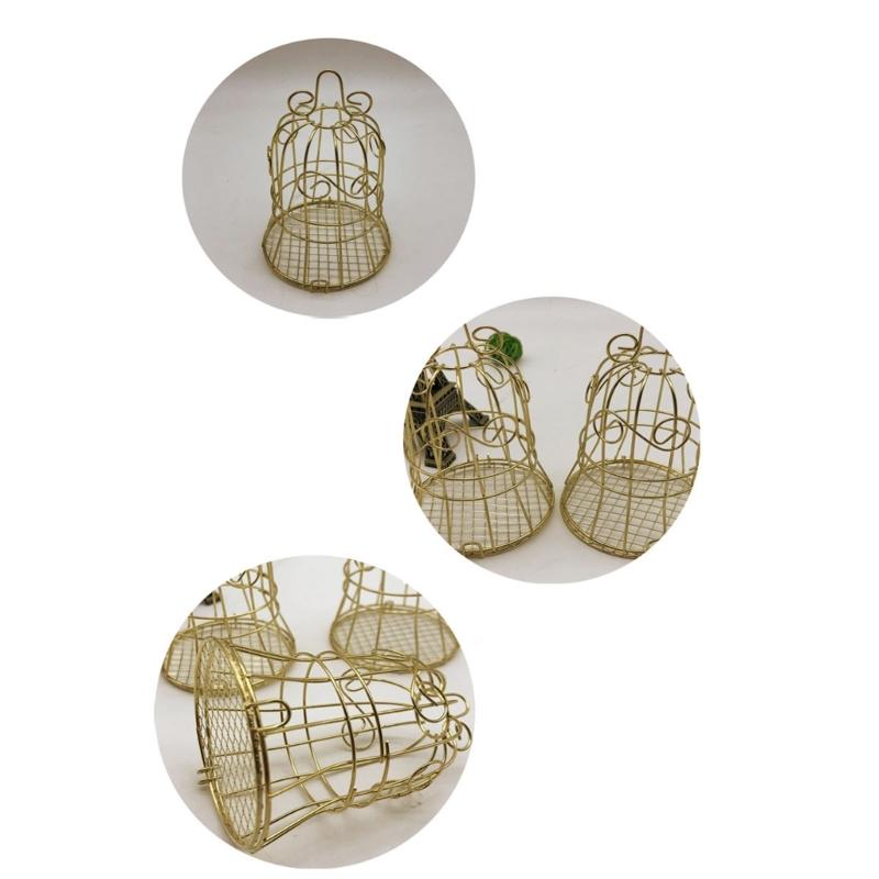 Hohler Vogelkäfig Eisen Süßigkeitenbox Set (Packung mit 6) Vielseitige Aufbewahrungslösung Goldene Aufbewahrungs-Geschenkboxen Elegante Dekoration