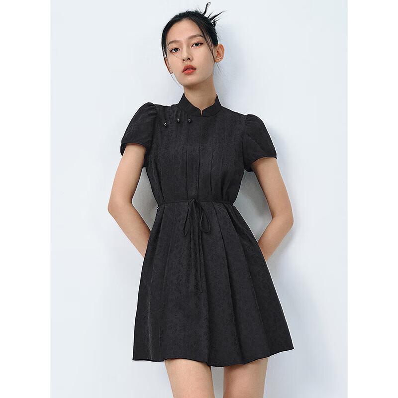 

PEACEBIRD Women s New Chinese Style Jacquard Short Dress S