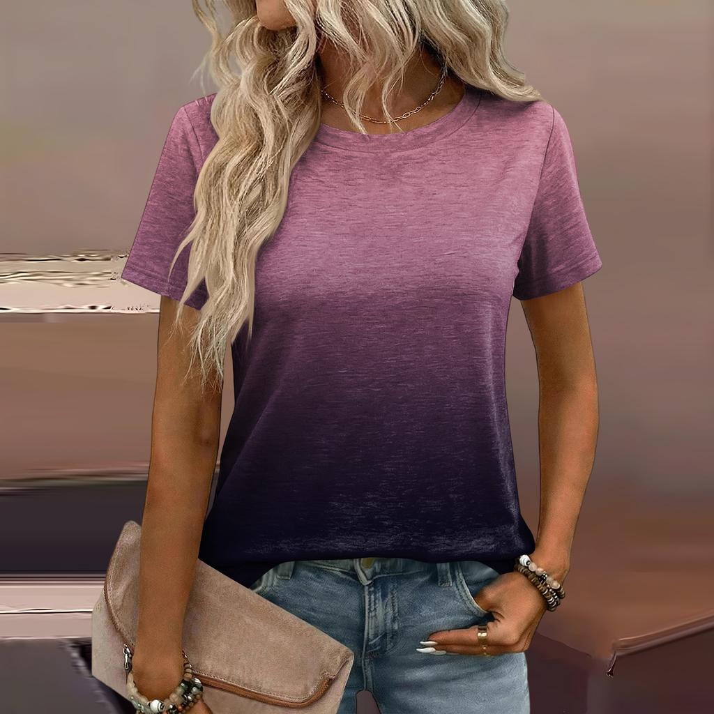 Damen Mode Lässiges Bedrucktes T-Shirt mit Lockerer Passform