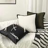 French Medieval Style Pillowcase Black Border Retro Green Cushion Cover American Home Living Room Sofa Decor Waist Pillow Covers
