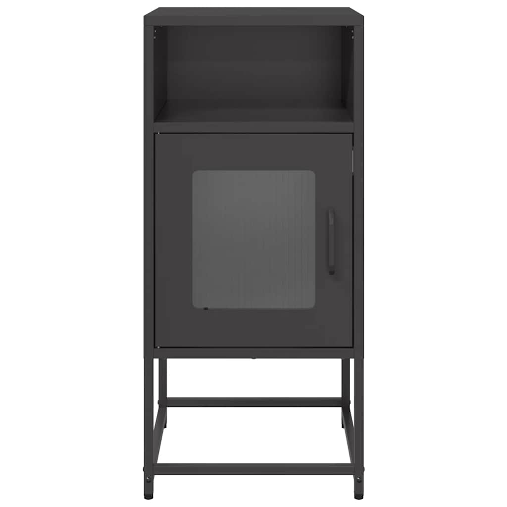 vidaXL Nachttisch Schwarz 36x39x78 cm Kaltgewalzter Stahl