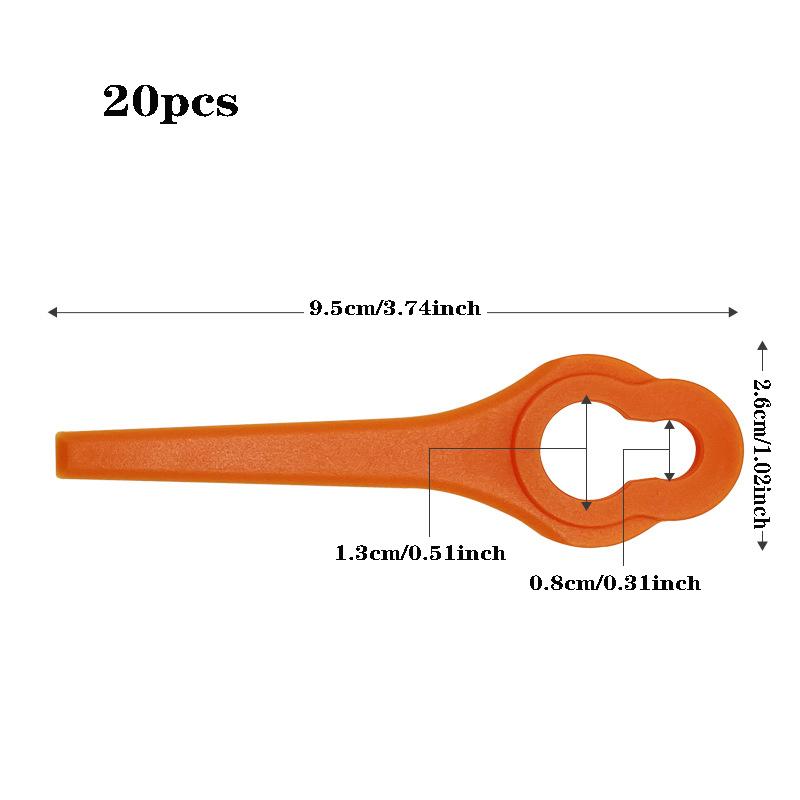 

20 шт. L95 негабаритная газонокосилка с пластиковым лезвием, газонокосилка, газонокосилка с пластиковым лезвием, аксессуары для садовых инструментов 20pcs оранжевый