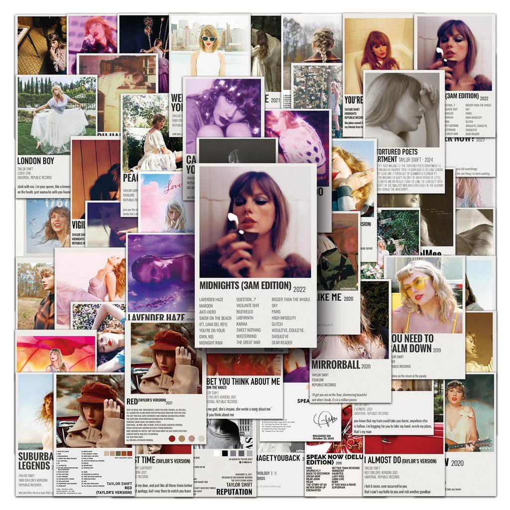 50 Adesivi Poster di Taylor Swift - Diario Stellare, Cover per Telefono, Decorazione per Casco