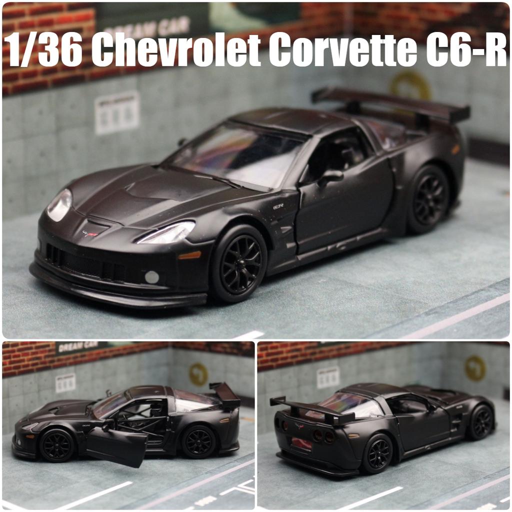 1/36 Chevrolet Corvette C6-R Toy Car Model For Children RMZ CiTY Diecast Racing Miniature Pull Back Collection Gift for Kid Boys