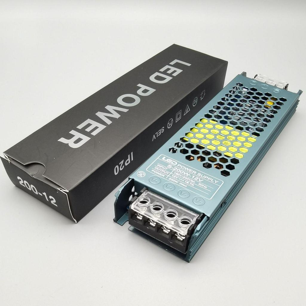 Ultra-Thin Black King Kong LED Transformer: 220V-12V/24V Power Supply for Low Voltage LED Strip