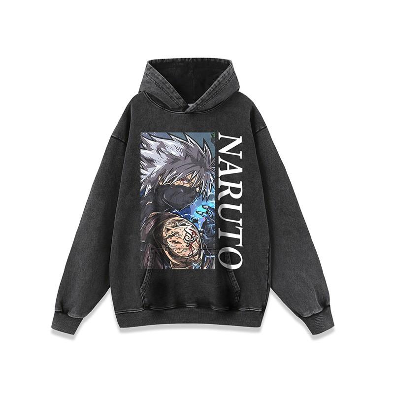 Unisex Oversized Hoodie With Cartoon Print Heavyweight Washed Cotton Streetwear