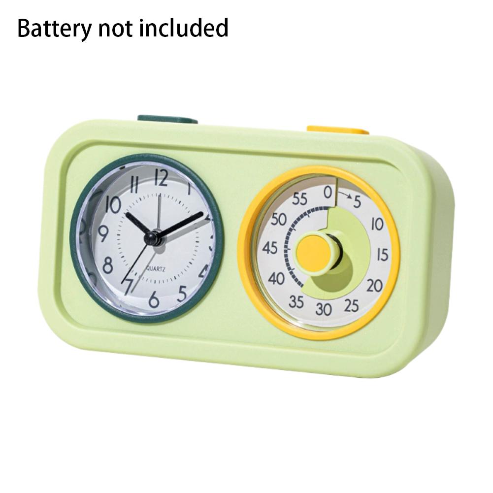 Dual Screen Silent Alarm Clock Visual Time Manager For Kids Students Study Homework Timer Countdown Clock Kitchen Teaching Tool зелёный
